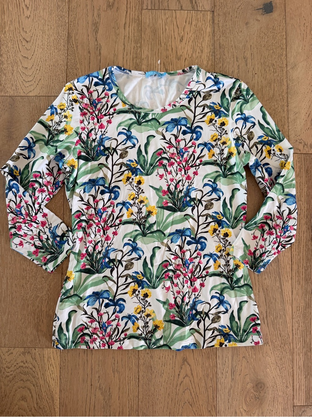 J.McLaughlin Multi-Color Floral Botanical Print Knit Long-Sleeve Top Size XS